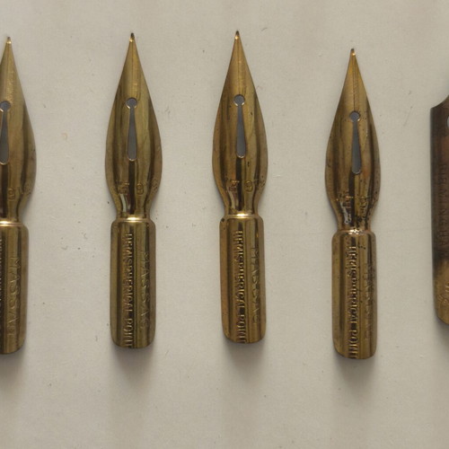 55 vintage dip pen nibs, various types