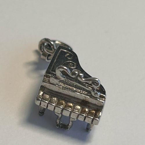 3D Piano Pendant new, silver tone with detailed design