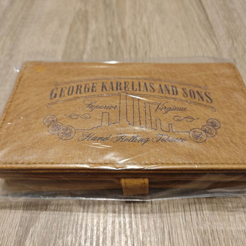 George Karelias and Sons Collectible Tobacco Wallet New Vegan Leather Brown