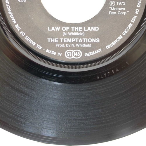 The Temptations Law of the Land & Run Charlie Run 7'' vinyl used, R&B Soul
