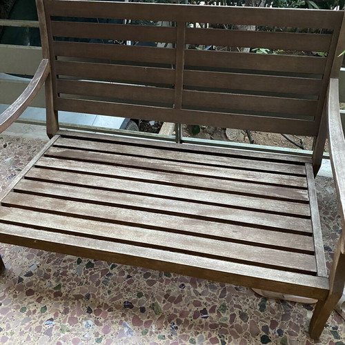 Wooden garden furniture set used, 4 pieces