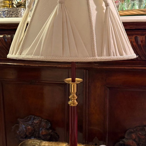 Vintage Regency lamp used, bronze base, elegant design