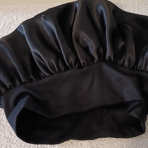 Unisex satin hair cover black one size new