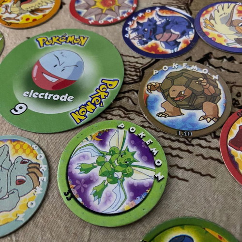 Pokemon collectible tags used, pack of 16 cardboard pieces