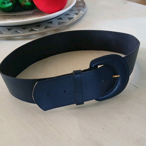 Abysse vintage belt dark blue new, size 80
