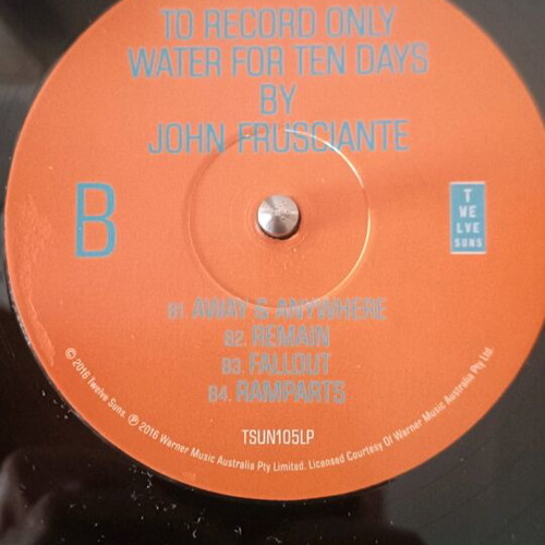 John Frusciante To Record Only Water for Ten Days 2xLP near mint
