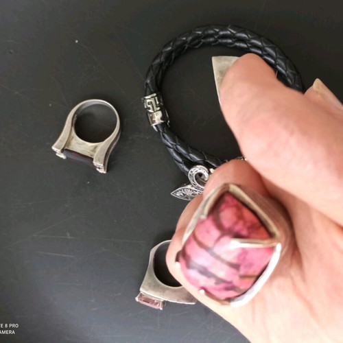 Silver ring handmade with jasper used