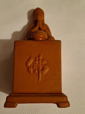 Buddha terracotta candlestick new for tealights and sticks