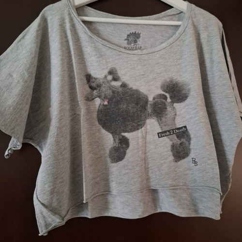 Boom Bap crop top vintage, size S, grey
