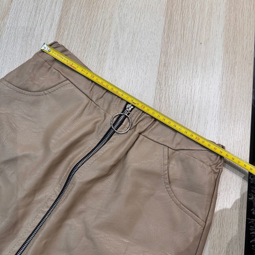 Mini leather skirt beige like new, size S/M