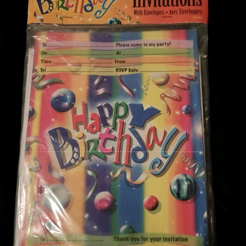 90's Kids Birthday Invitations Set of 20, New