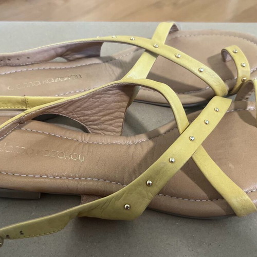 Gianna Kazakou leather women's sandals yellow like new, size 41