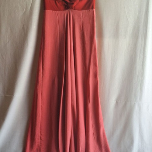 Aqua Colorblock Strapless Maxi Dress Coral Red Size S like new