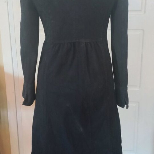 Benetton coat used black XS 98% cotton 2% elastane