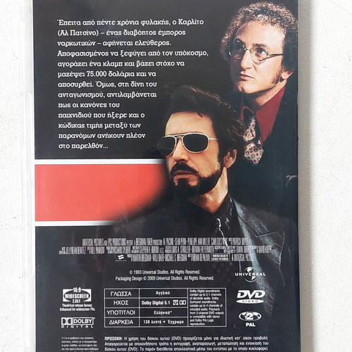 Carlito's Way DVD new, crime drama thriller with Al Pacino and Sean Penn