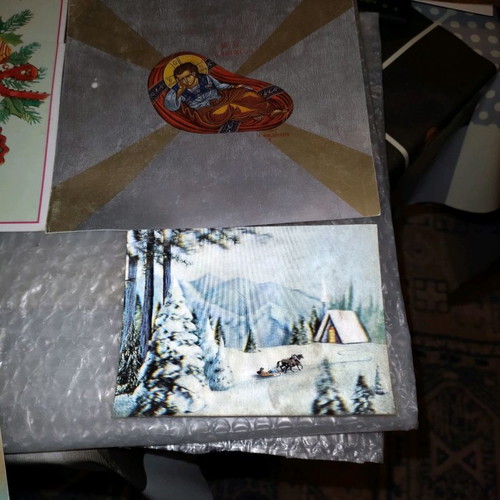 Christmas cards used, unique from foreign and Greek countries