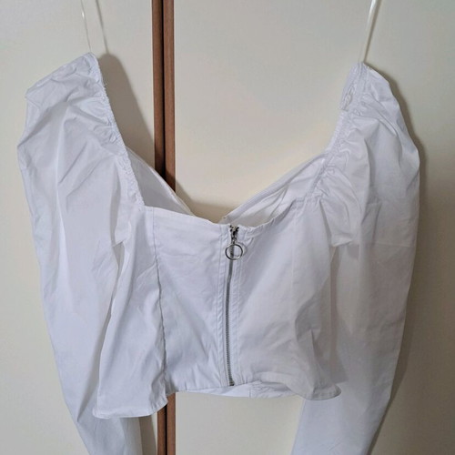 Cropped blouse like new, white, size XS-S