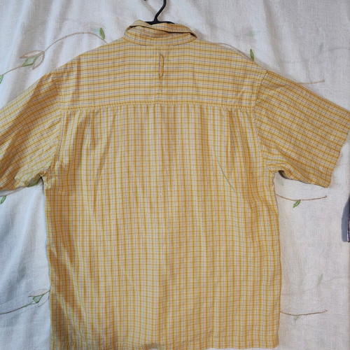 The North Face men's yellow checked quick-dry shirt size L, like new