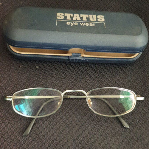 Eye Glasses Myopia Metal Frame With Case Used, Gray