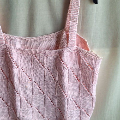 Vintage 80s Pink Cotton Knit Top Medium like new