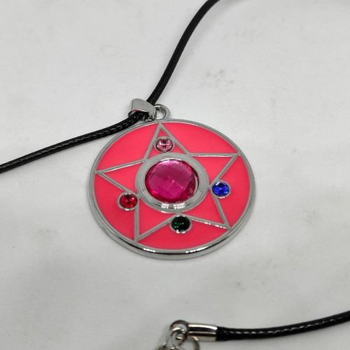 Sailor Moon Crystal Star Necklace like new, pink enamel pendant