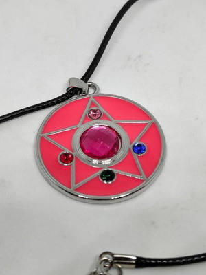 Κολιέ Sailor Moon Crystal Star σαν καινούργιο, ροζ σμάλτο μενταγιόν