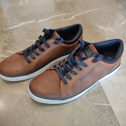 Renato Garini men's shoes used, size 43, tan blue
