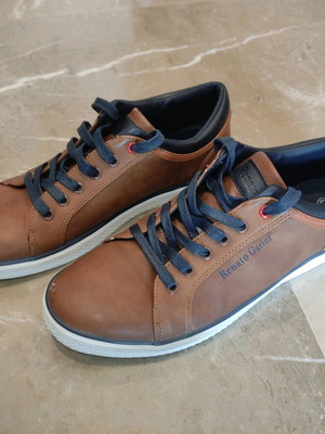 Renato Garini men's shoes used, size 43, tan blue