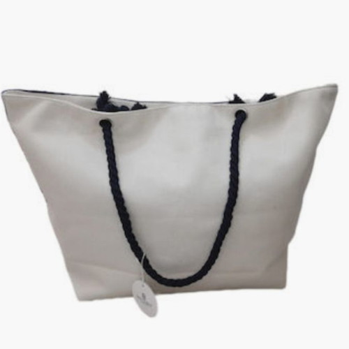 Τσάντα θαλάσσης Bag to Bag καινούργια με μικρό τσαντάκι, μπλε και χρυσαφί