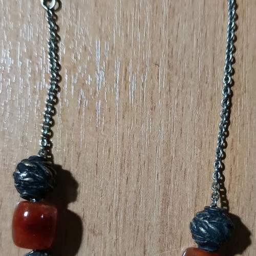 Handmade Worry Beads used with Multicolored Beads and Metal Chain