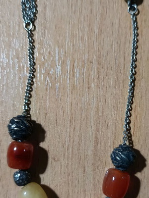 Handmade Worry Beads used with Multicolored Beads and Metal Chain
