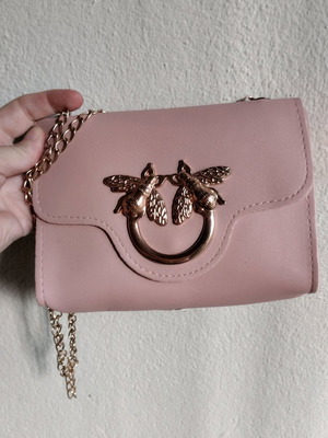 Shoulder bag new, pink with beige details