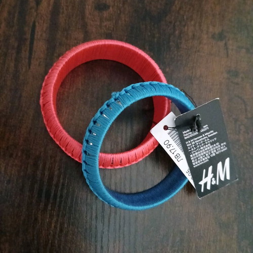 H&M bracelet set new, blue and red, 2 pieces