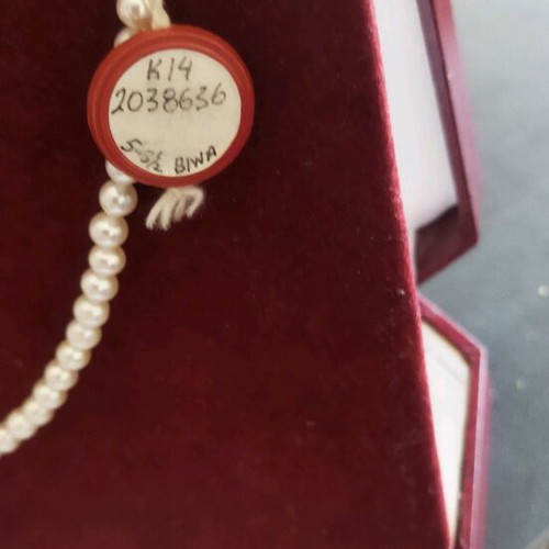 Sendai Biwa pearl necklace 585 gold new, length 46 cm