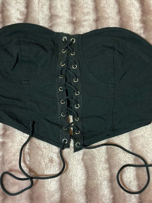 Shein corset-style top black like new, size L