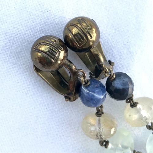 Donatella Pellini Vintage Earrings with Semi-Precious Stones like new