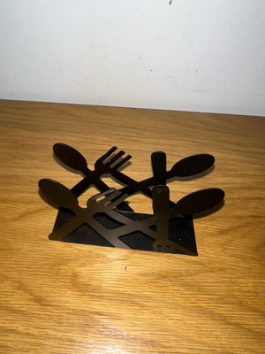 Black metal napkin holder like new