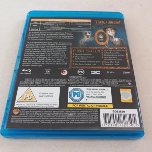 Tim Burton's Corpse Bride Blu-ray used, animated movie with subtitles