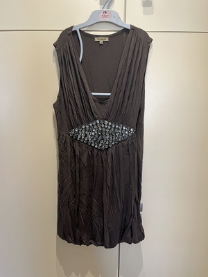 YUKA dress medium large brown like new with embroidered stones