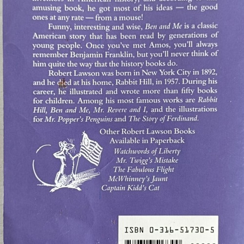 Ben and Me by Robert Lawson, like new, English edition