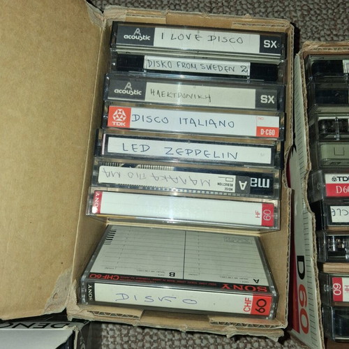 Collection of 36 used audio cassette tapes, Greek and foreign music, pack