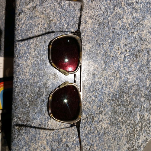 Moritz sunglasses used, brown tortoise frame with polarized blue lenses