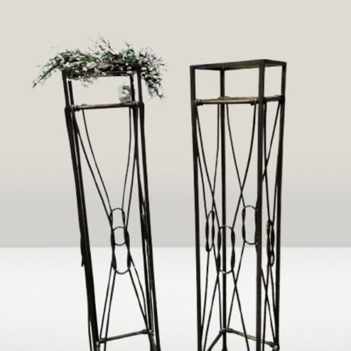 Solid Forged Bronze Flower Stands like new, set of 3 pieces