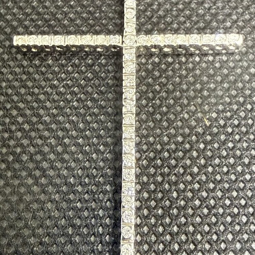 Gold cross K18 with diamonds 750 grade, white gold, like new