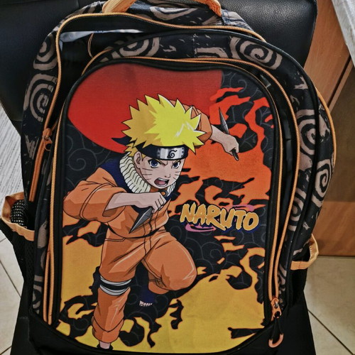 Naruto school backpack like new, authentic Masashi Kishimoto design