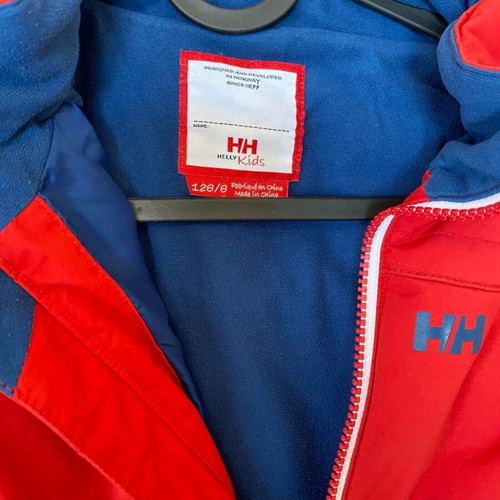 Children's winter ski jacket used for 8 years old red and blue