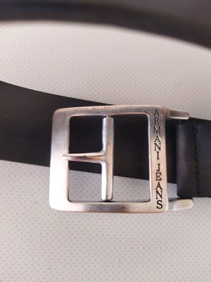 Ζώνη Armani Jeans μεταχειρισμένη, δερμάτινη, μαύρη, μέγεθος 115