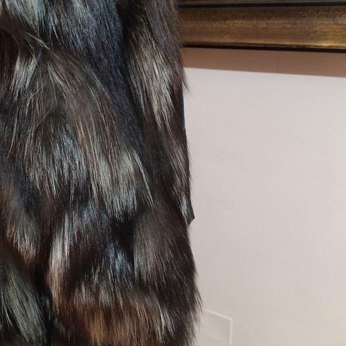 Renard fur coat new from fox in brown and white tones