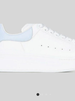 McQueen Athletic Shoes like new, white and turquoise leather, size 40