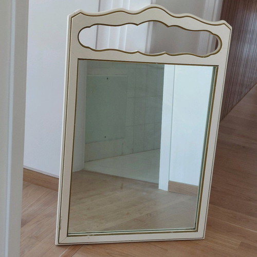 French Provincial mirror used, ecru and gold